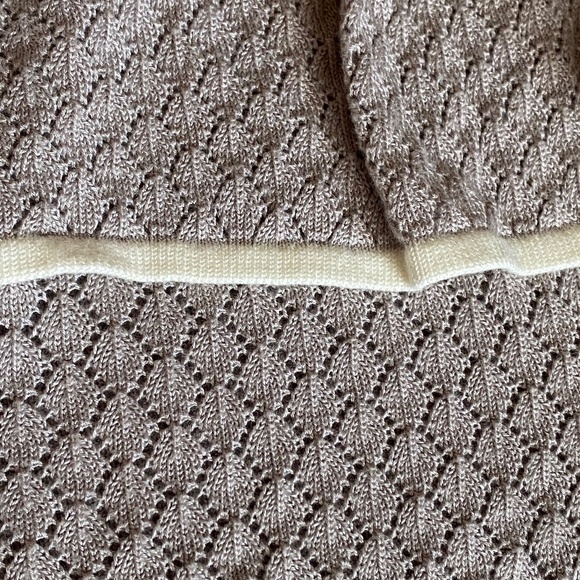 Design History sweater ruffle front cardigan taupe cream Medium - Picture 12 of 13